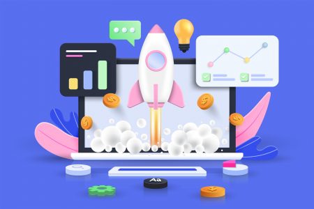 Modern 3d illustration of Startup concept